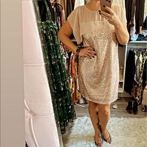 RW&CO blush pink sequin dress. Size Large. Worn once.